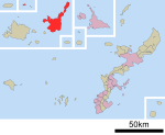 Location of Ishigaki city Okinawa prefecture Japan